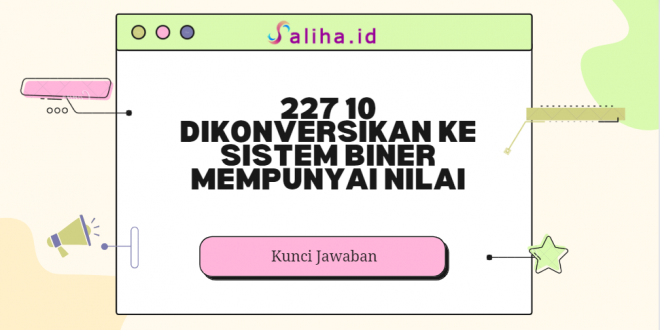 227 10 dikonversikan ke sistem biner mempunyai nilai