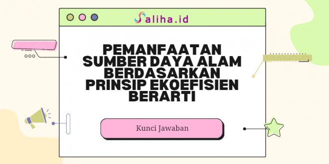 Pemanfaatan sumber daya alam berdasarkan prinsip ekoefisien berarti