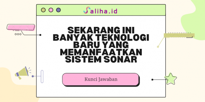 Sekarang ini banyak teknologi baru yang memanfaatkan sistem sonar