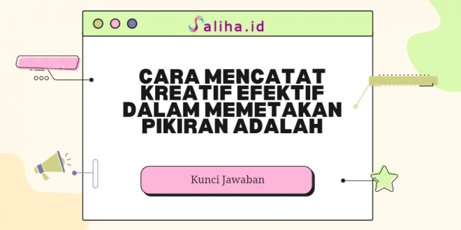 Cara mencatat kreatif efektif dalam memetakan pikiran adalah