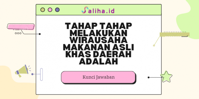 Tahap tahap melakukan wirausaha makanan asli khas daerah adalah