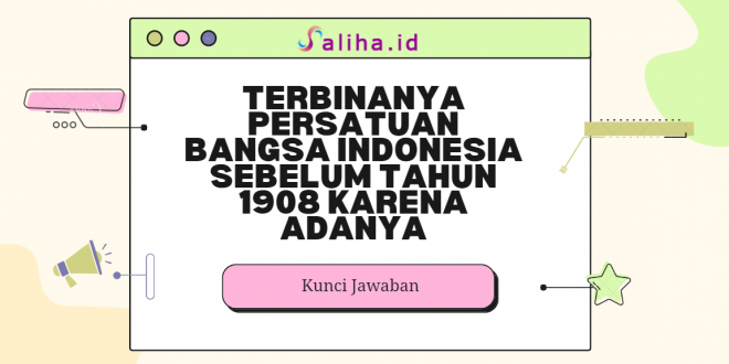 Terbinanya persatuan bangsa indonesia sebelum tahun 1908 karena adanya
